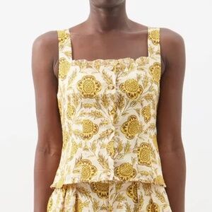 NWOT Rhode Resort Arti Floral-print Linen Top